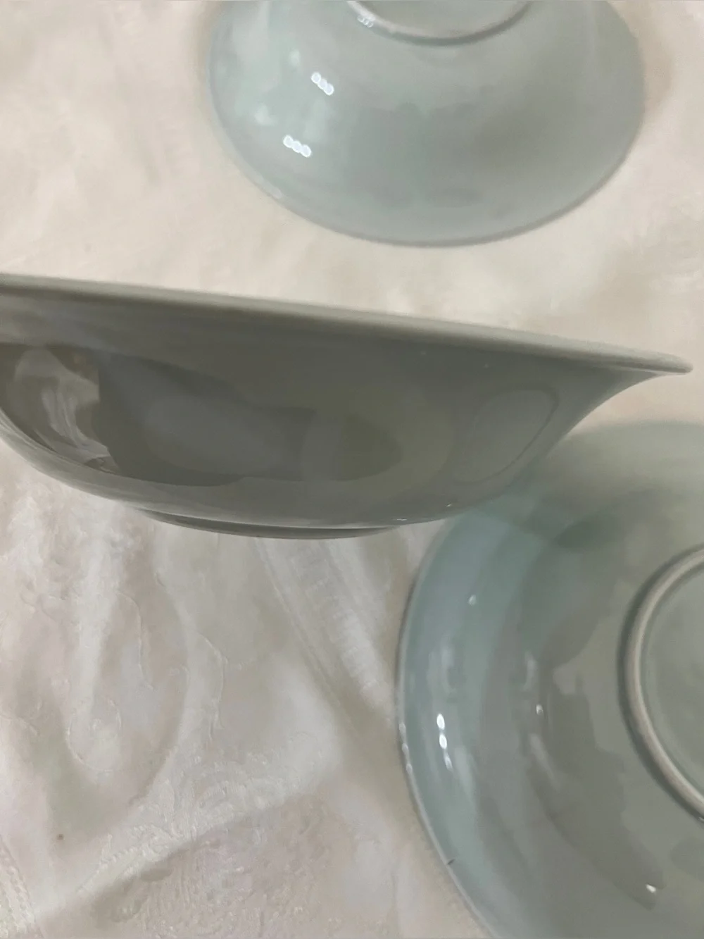 Dansk Wild Willow Celadon Green Pasta/Soup Bowls set of 3